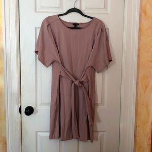 Express mauve tie front dress